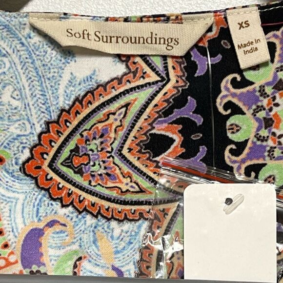 NWT Soft Surroundings Florent Tunic Aquatic Blue with Beaded Accents Sz XS 2-4 - Picture 6 of 7